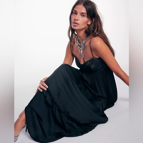 Free People Freya Maxi Dress Black M - Picture 4 of 4